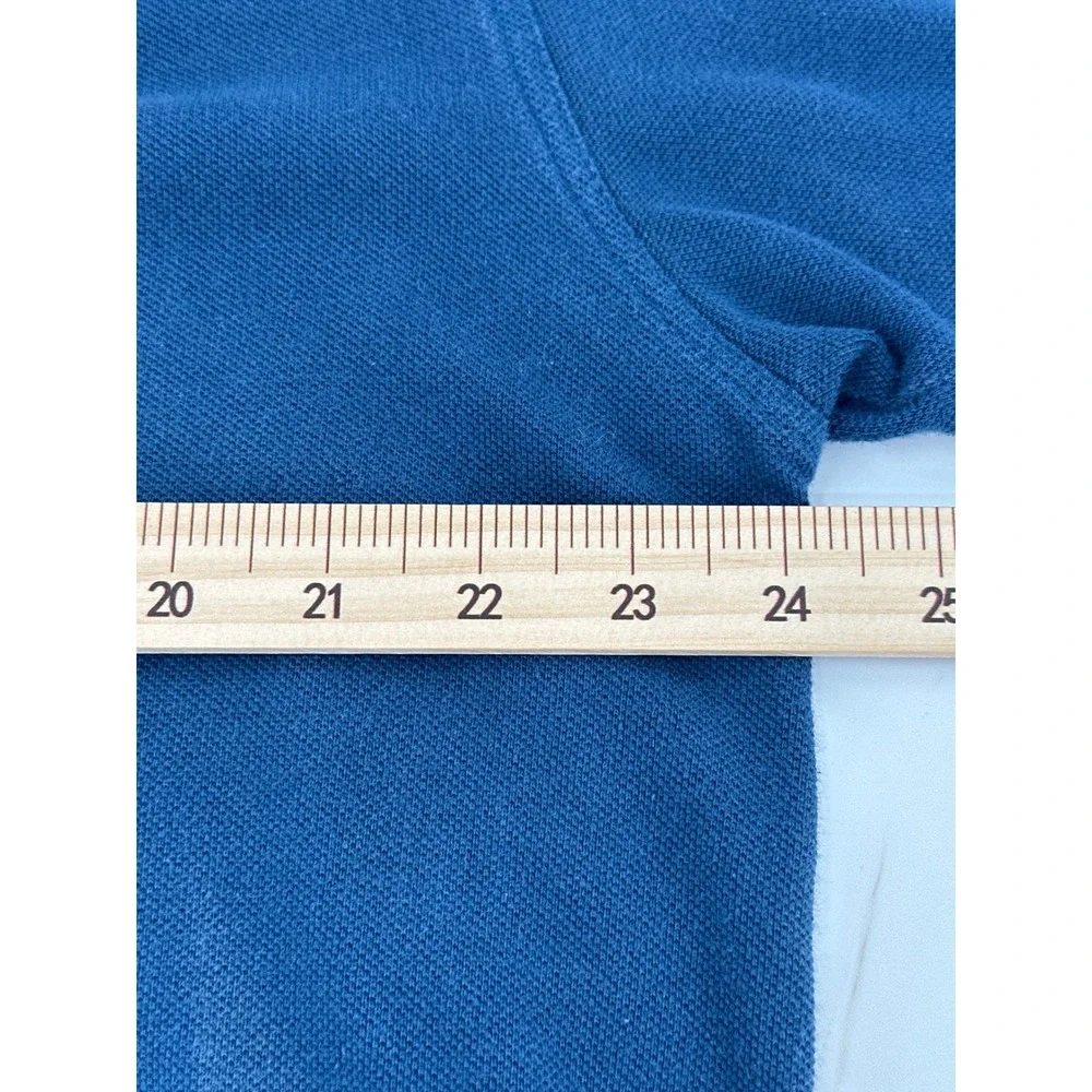 Joseph Abboud‎ Mens Blue Pique Knit Short Sleeve Polo Shirt Size Medium